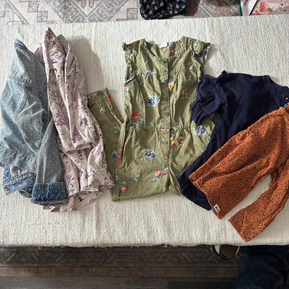 Gap Kids Baby Gap 5T XS Clothing Lot Denim Jacket Jumpsuit Floral Animal Print